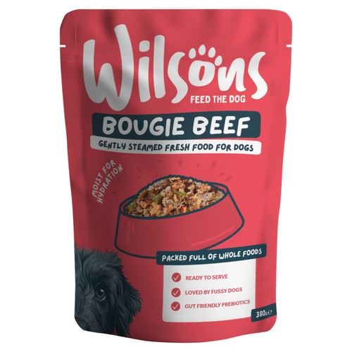 Wilsons Bougie Beef Fresh Dog Food Pouch 