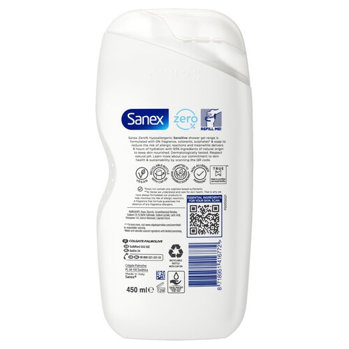 Sanex Zero% Hypoallergenic Sensitive Shower Gel