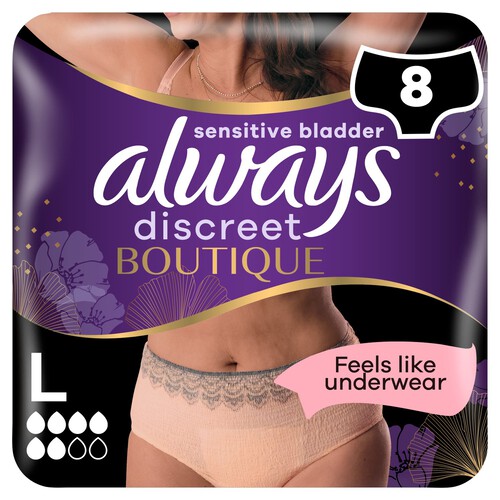 Always Discreet Underwear Boutique Incontinence Pants Plus Large 8 pack