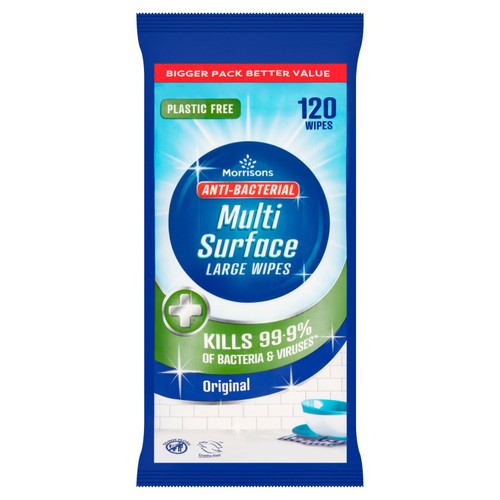 Morrisons Original Anti Bacterial Multi Surface Large Wipes