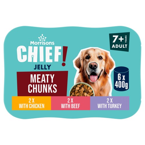 Morrisons Senior Dog Food Meat Chunks In Jelly