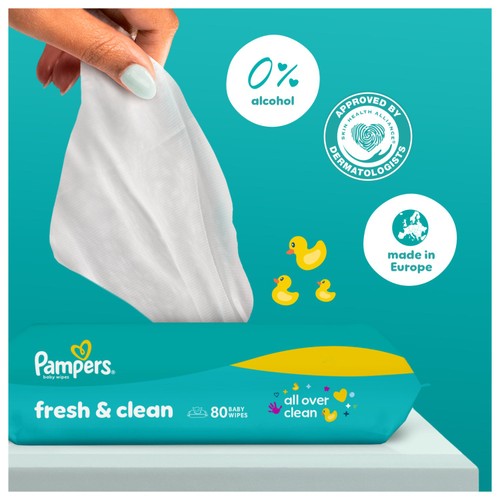 Pampers Fresh Clean Baby Wipes 12 x 52 Pack