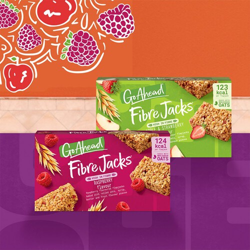 Go Ahead FibreJacks Apple and Strawberry Snack Bars 4 Pack Multipack 