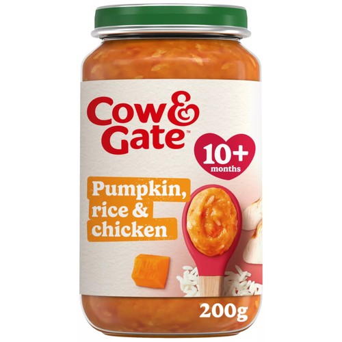 Cow & Gate Pumpkin Chicken & Rice Baby Food Meal Jar 8+ Months 200g