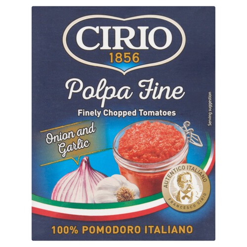 Cirio Polpa Fine Finely Chopped Tomatoes With Onion And Garlic 