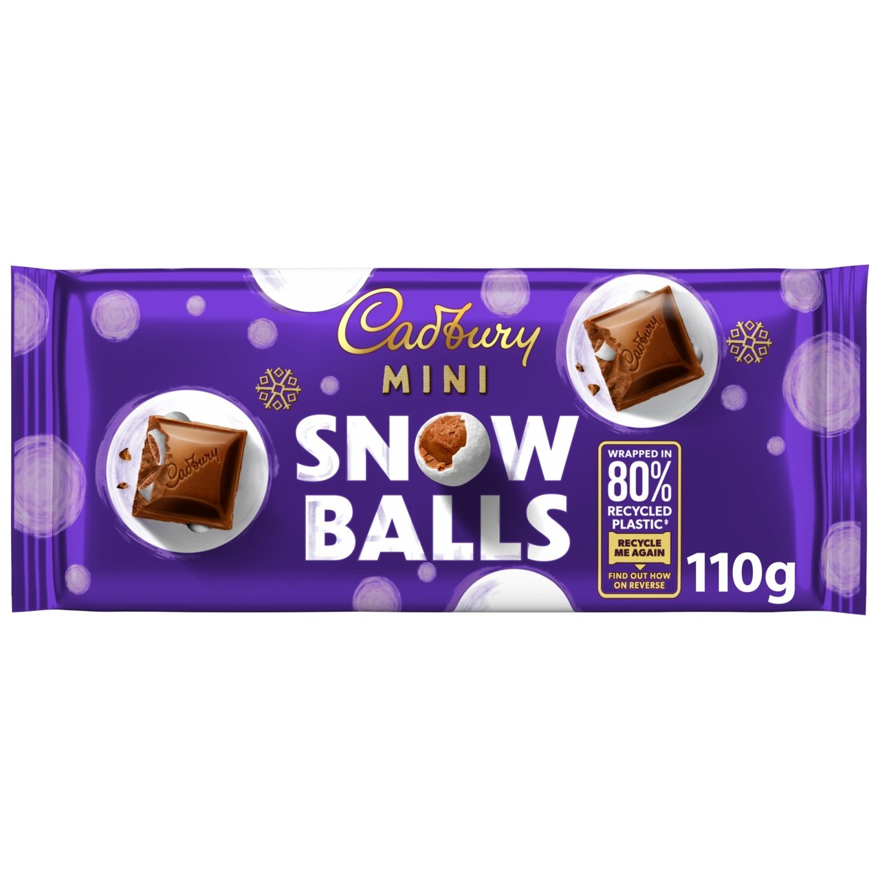 Cadbury Dairy Milk Mini Snow Balls Chocolate Bar 110 g