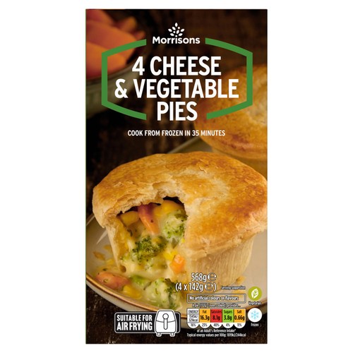 Morrisons 4 Cheese & Vegetable Pies 568g