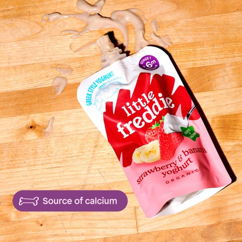 Little Freddie Strawberry & Banana Yoghurt Pouch 6 Months+ 100G