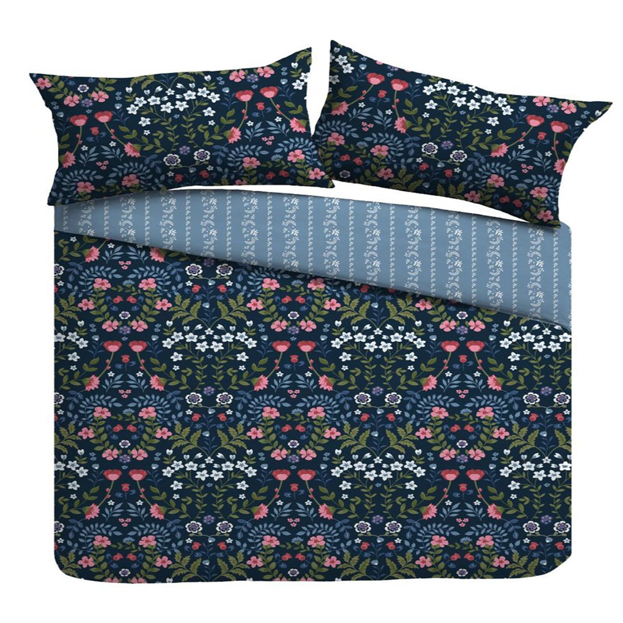 Nutmeg Home Easy Care Mirror Floral Duvet Set Double