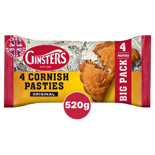 Ginsters Cornish Pasties 520g