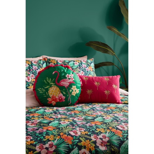 Nutmeg Home Hot House Palm Tree Embroidered Cushion
