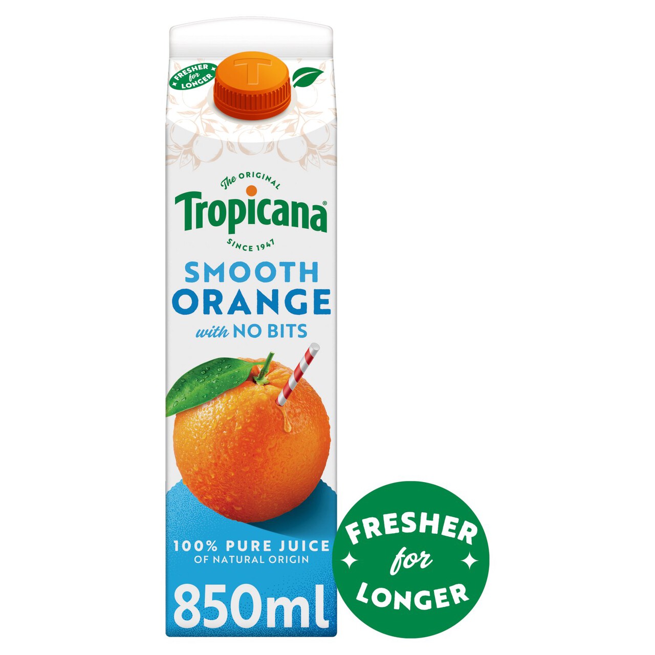 Tropicana Long Life Pure Smooth Orange Fruit Juice 850ml