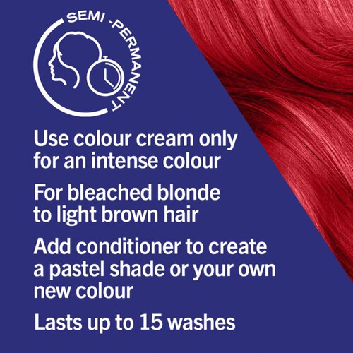 Schwarzkopf LIVE Ultra Brights Semi-Permanent Red Hair Dye Pillar Box Red