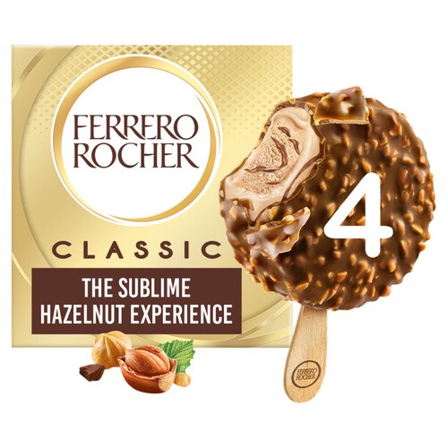 Ferrero Rocher Classic Milk Chocolate & Hazelnut Ice Cream Sticks Multipack