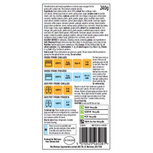 Morrisons The Best 8 Duck Straws with Hoisin Dip  240g