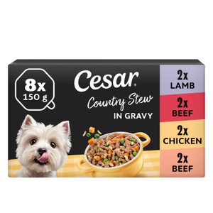 Cesar Juicy Hotpot Adult Wet Dog Food Trays Mixed in Gravy 