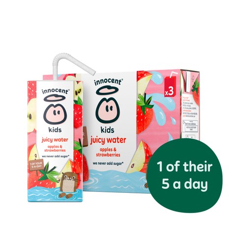 Innocent Kids Juicy Water Apples & Strawberries 3x200ml