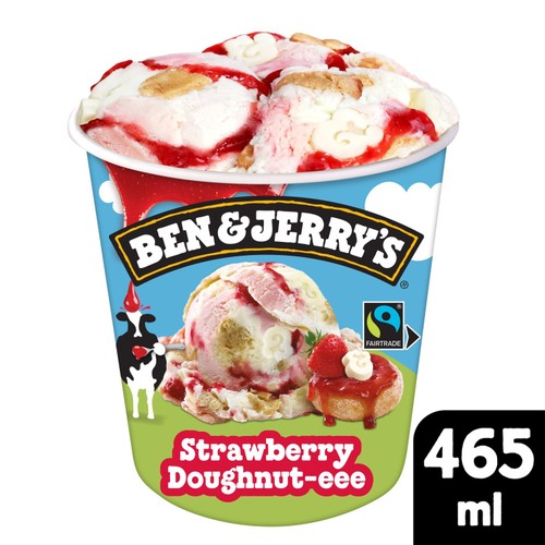 Ben & Jerry's Strawberry Doughnut-eee Ice Cream Tub 465ml