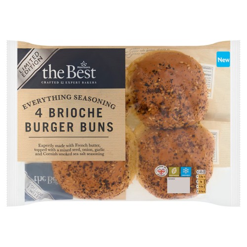 Morrisons The Best Limited Edition Everything Brioche Buns 4 Pack