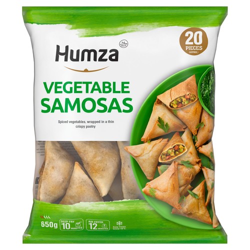 Humza 20 Piece Frozen Vegetable Samosas 650g