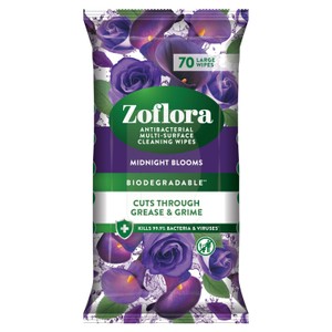 Zoflora Antibacterial Large Multi Surface Cleaning Wipes Midnight Blooms x70