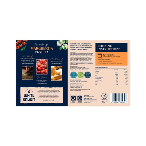 White Rabbit Gluten Free Margherita Pizzetta 175g