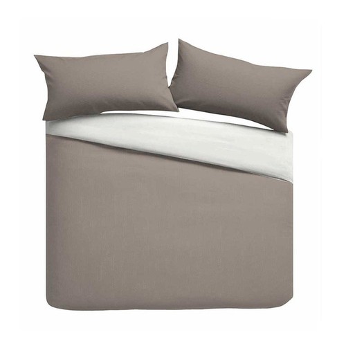 Nutmeg Home Soft Touch White/Grey Duvet Set King