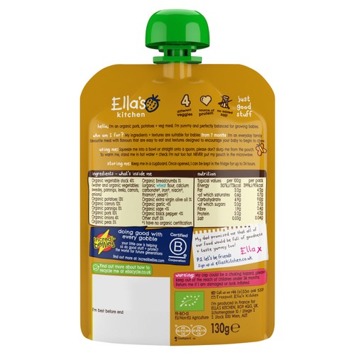 Ella's Kitchen Organic Bangers and Mash Baby Food Pouch 7+ Months
