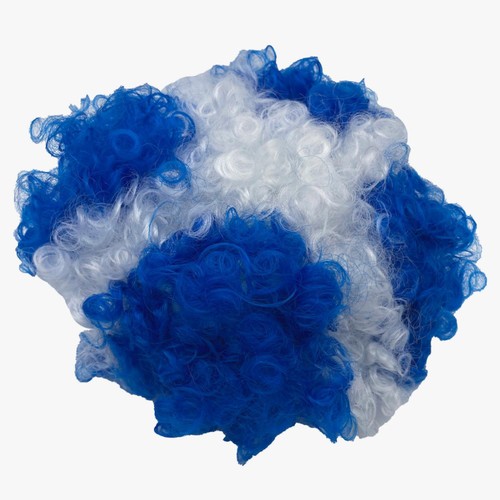 Morrisons Blue & White Flag Wig