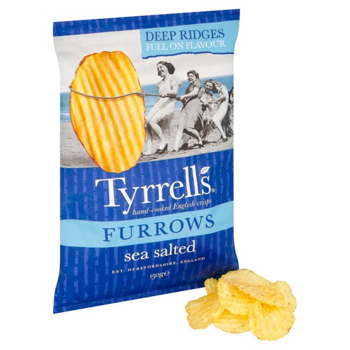 Tyrrells Furrows Sea Salted Crisps 150g