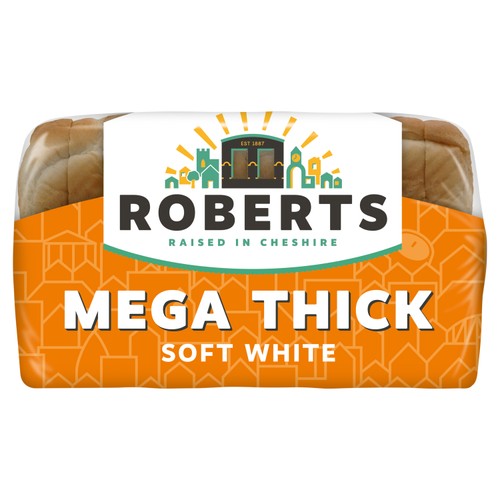 Roberts Mega Thick Soft White Bread 800g