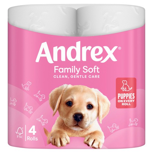 Andrex Family Soft Toilet Tissue 4 Standard Rolls