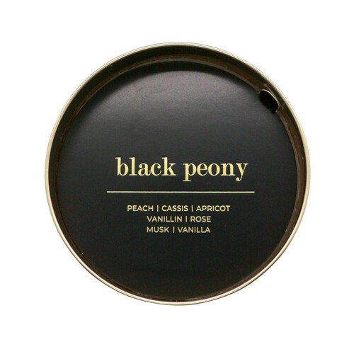 Nutmeg Home Black Peony Metallic Gold Waxfill Candle