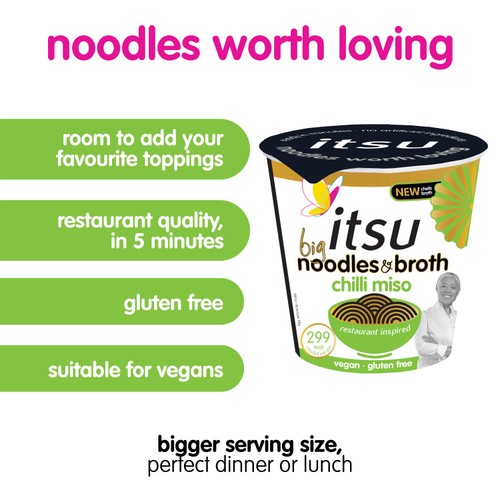 Itsu BIG Chilli Miso Instant Noodles & Broth Pot 98g