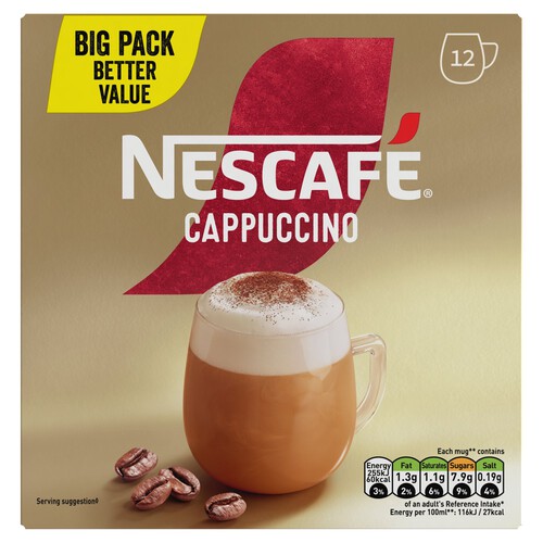 Nescafe Gold Cappuccino Instant Coffee 12 Sachets