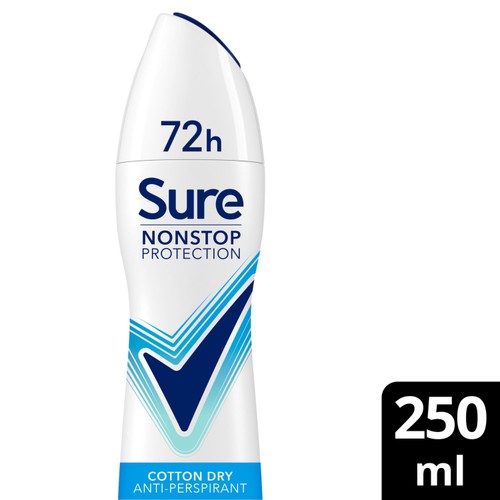 Sure Antiperspirant Deodorant Nonstop Protection Cotton Dry 250ml