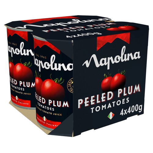 Napolina Peeled Plum Tomatoes in a Rich Tomato Juice (4x400g)