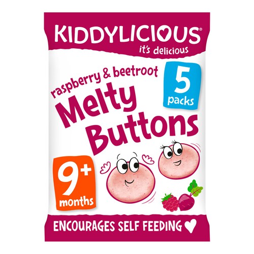 Kiddylicious Raspbery & Beetroot Melty Buttons Baby Snacks