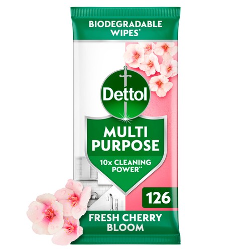 Dettol Multipurpose Cleaner Cherry Bloom Wipes 126 Pack