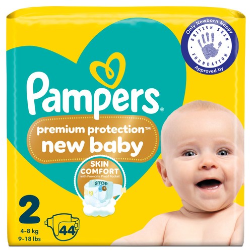 Pampers Premium Protection New Baby Size 2, 44 Nappies Essential