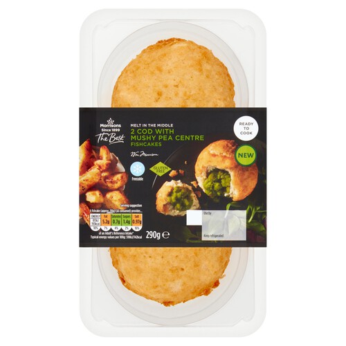 Morrisons The Best Cod & Mushy Peas Fish Cakes 