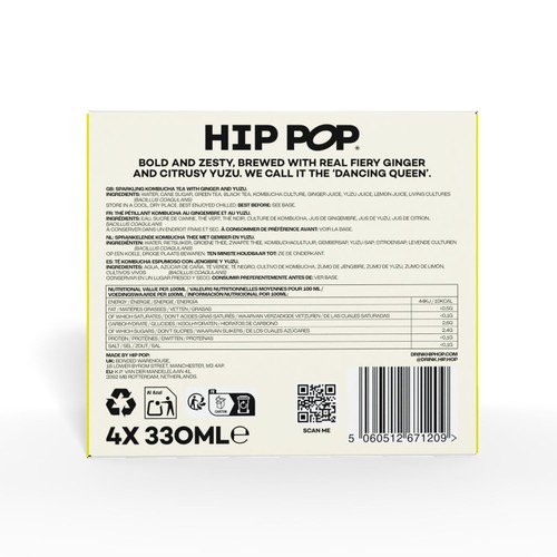Hip Pop Ginger & Yuzu Kombucha 
