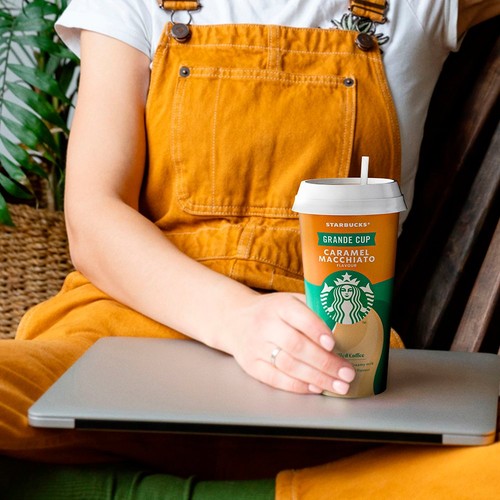 Starbucks Caramel Macchiato Grande Iced Coffee 