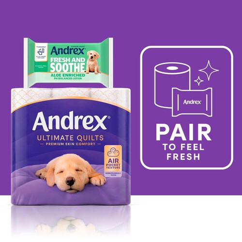 Andrex Ultimate Quilts Toilet Tissue 9 Mega Rolls 50% More Sheets