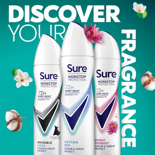 Sure Antiperspirant Deodorant Nonstop Protection Cotton Dry 150ml