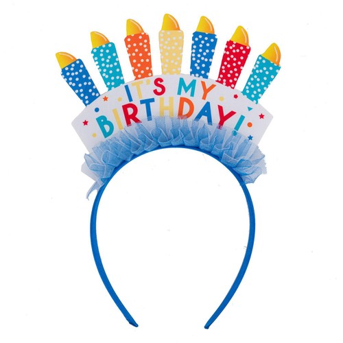 Nutmeg It's My Birthday Headband Blue