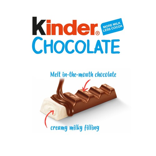 Kinder Milk Chocolate Medium Treat Snack Bars Multipack