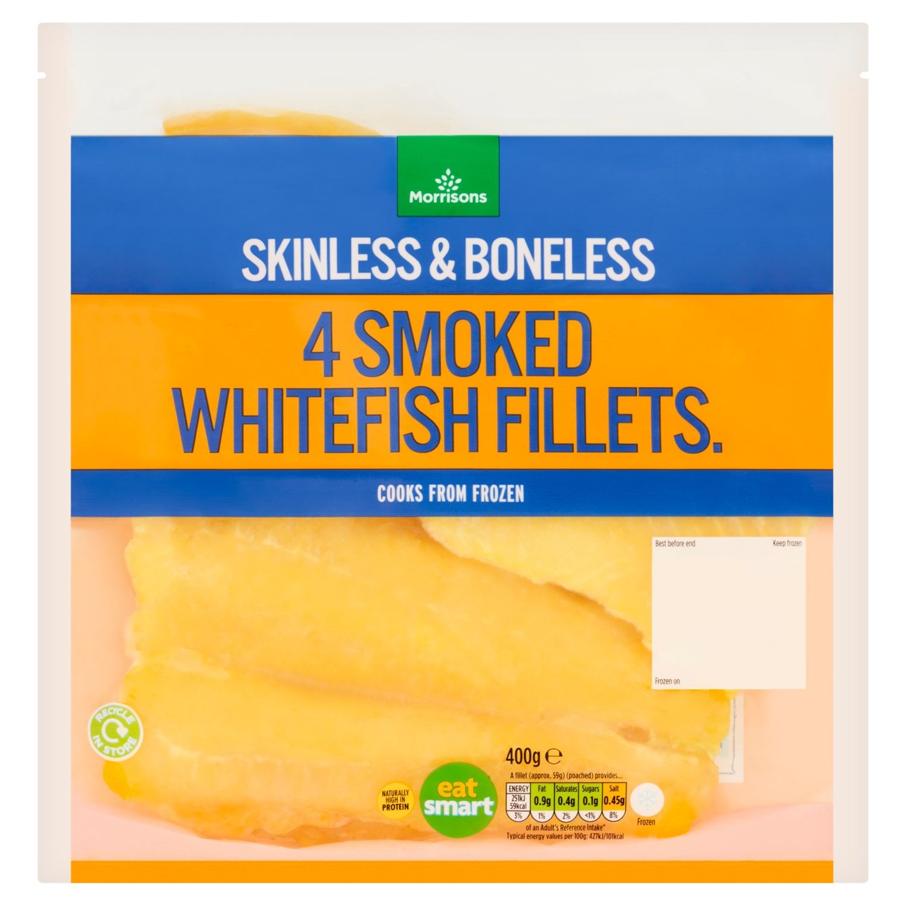 Morrisons 4 Skinless & Boneless Smoked Whitefish Fillets 400g