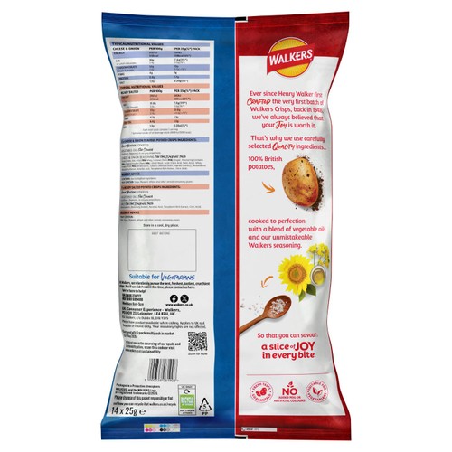 Walkers Ready Salted and Cheese & Onion Multipack Crisps   14 x 25g