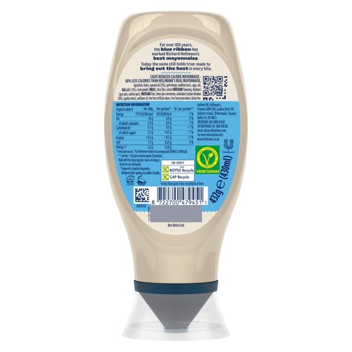 Hellmann's Light Squeezy Mayonnaise 430ml